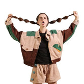 Vintage Color Block Corduroy Jacket